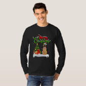 ビズおもしろいラ犬派クリスマス照明ビズラ Tシャツ (正面フル)