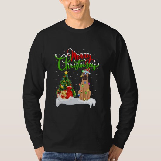 ビズおもしろいラ犬派クリスマス照明ビズラ Tシャツ (正面)