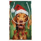 ビズスラクリスマスブラシ絵画のアートワーク スモールペーパーバッグ (裏面)