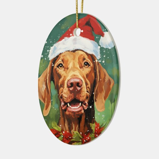 ビズスラクリスマスブラシ絵画のアートワーク セラミックオーナメント (左)