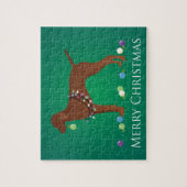 ビズスラドッグメリークリスマスデザイン ジグソーパズル (縦)