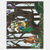 ビズスラドッグ小妖精や小人フォレスト フリースブランケット (正面)