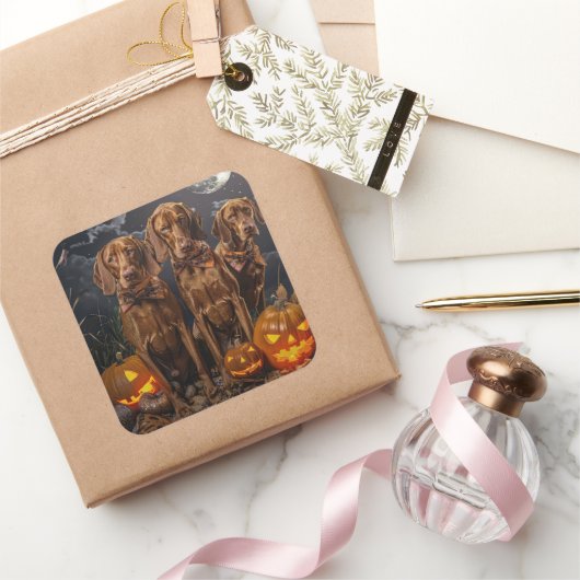 ビズスラハロウィン不気味 スクエアシール (ギフト)