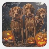 ビズスラハロウィン不気味 スクエアシール (正面)