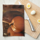 ビズスラパピーオータムデライトカボチャ キッチンタオル (四つ折り)