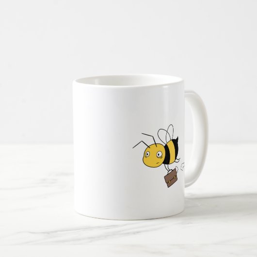 ビズネス蜂、疲れたストレスのミツバチ保持用ブリーフケース コーヒーマグカップ (正面右)