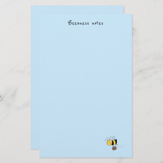 ビズネス蜂、疲れたストレスのミツバチ保持用ブリーフケース 便箋 (正面/裏面)