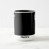 ビズミラタイポグラフィホワイトオンブラックモノグラム マグカップ (中央)