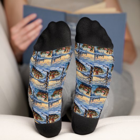 ビズラのクリスマスボートホリデー ソックス (底面)