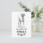 ビズラの寿命は犬カスタム名の方が良い ポストカード (スタンド正面)