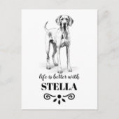 ビズラの寿命は犬カスタム名の方が良い ポストカード (正面)
