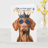 ビズラドッグキングのためのデイおもしろい誕生日 カード (黄色い花)