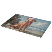 ビズラドッグクリスマスヴィンテージビーチ カッティングボード (角)