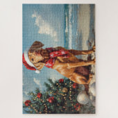 ビズラドッグクリスマスヴィンテージビーチ ジグソーパズル (縦)