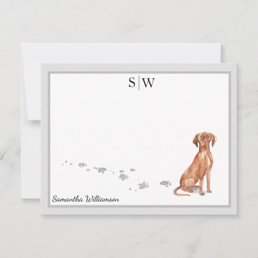 ビズラドッググレーモ縁どノグラム ノートカード (正面)