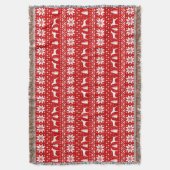 ビズラドッグシルエットクリスマスの休日かわいい スローブランケット (正面縦)