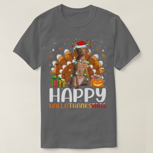 ビズラドッグラバーハロウィンクリスマスハッピーハロース Tシャツ (デザイン正面)