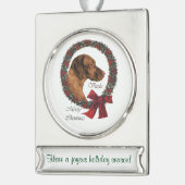 ビズラパーソナライズされたクリスマス シルバープレートバナーオーナメント (左)