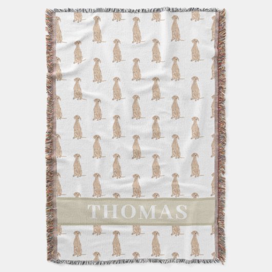 ビズラパーソナライズされたベビーブランケットピンク&ホワイト スローブランケット (正面縦)