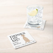 ビズラパーソナライズされた結婚ズ スクエアペーパーコースター (インサイチュ)