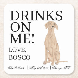 ビズラパーソナライズされた結婚ズ スクエアペーパーコースター