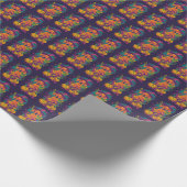 ビズラ不気味ドッグハロウィーン魔女とカボチャ ラッピングペーパー (角)