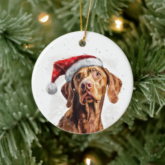 ビズラ犬のクリスマスパーソナライズド セラミックオーナメント (ツリー)
