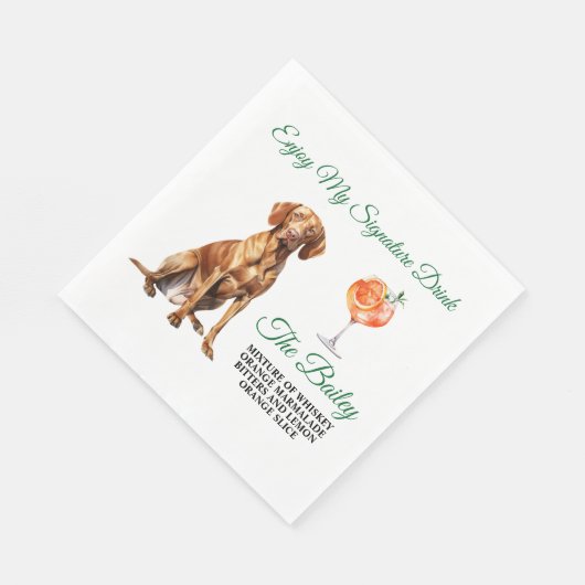 ビズラ結婚のシグネチャードリンク スタンダードランチョンナプキン (角)