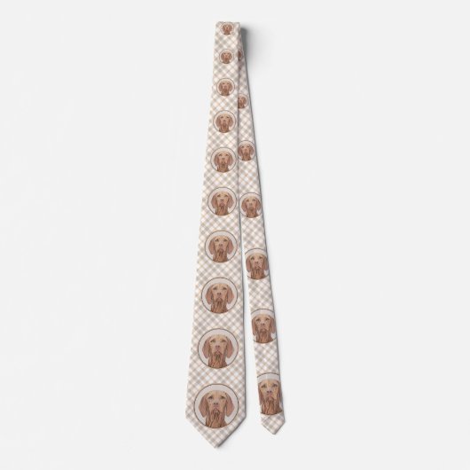 ビズラ絵画ズ – かわいいオリジナルドッグアート ネクタイ (正面)