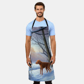 ビズラ雪のクリスマス エプロン (着用した状態)