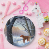 ビズラ雪のクリスマス ペーパープレート (パーティー)