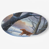 ビズラ雪のクリスマス ペーパープレート (アングル)