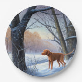 ビズラ雪のクリスマス ペーパープレート (正面)
