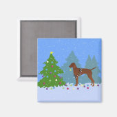 ビズラ飾の森のクリスマスツリー マグネット (正面/裏面)