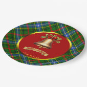 ビセットタータンチェックパーソナライズされたクリスマス ペーパープレート (アングル)