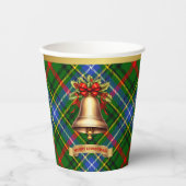 ビセットパーソナライズされたタータンチェッククリスマス 紙コップ (正面)