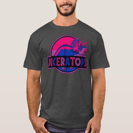 ビセラトプス恐竜LGBTプライド Tシャツ (正面)