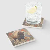 ビソエレガントンウィリアムインスパイアモリス ストーンコースター (横)