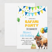 ビソンの誕生日招待状 招待状 (正面/裏面)