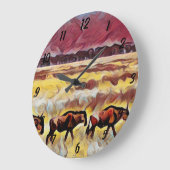 ビソンズホームオンザレンジポップ・アートのアートラウンドクロック ラージ壁時計 (傾斜)