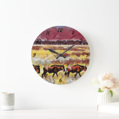 ビソンズホームオンザレンジポップ・アートのアートラウンドクロック ラージ壁時計 (ホーム)