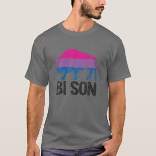 ビソンバイセクおもしろいシュアルプライドプンレインボーLGBT国旗 Tシャツ