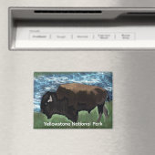 ビソンローミングインイエローストーン国立公園 マグネット (インサイチュ (食洗機))