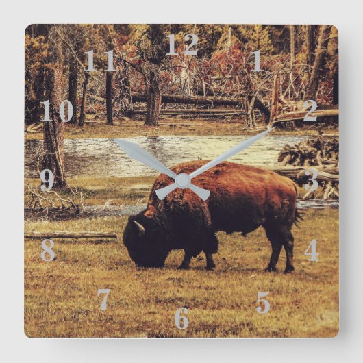 ビソン スクエア壁時計 (正面)