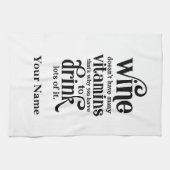 ビタミンが少ないワイン-ワインおもしろい引用文 キッチンタオル (横)