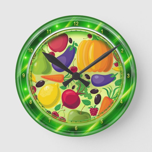 ビタミンのガラス板の柱時計 ラウンド壁時計 (正面)
