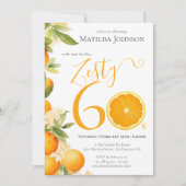 ビタミンカラー オレンジのワクワク 60歳バースデーパーティー 招待状 (正面)