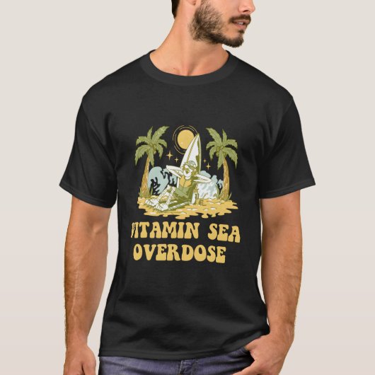 ビタミンシーオーバードーズビーチユーモア海 Tシャツ (正面)