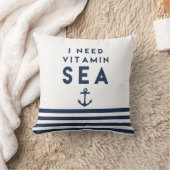 ビタミンシーネイビーいかり引用文 クッション (ブランケット)