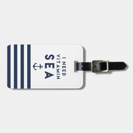 ビタミンシーネイビーいかり引用文 ラゲッジタグ (正面横)